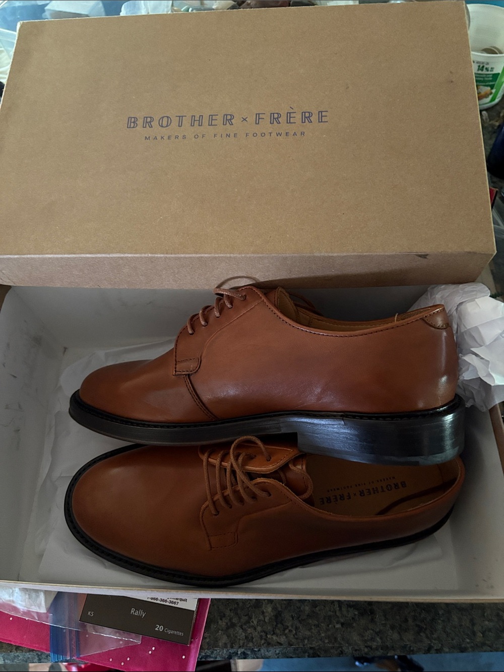 Brother X Frere Men's Brown Leather Derby Shoes